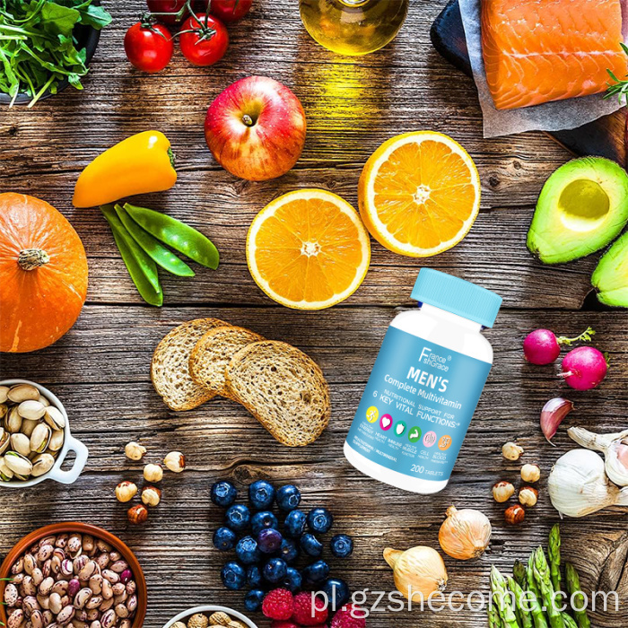 Mężczyźni multiwitamina bez gMO bezglutenowy suplement witaminowy